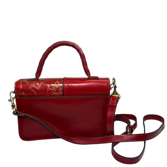 Patricia Nash Garnet Red Leather Crossbody Top Handle Bag - Picture 5 of 8